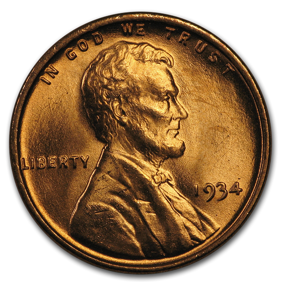 1934 Lincoln Cent 50-Coin Roll BU 1934 Lincoln Cent 50-Coin Roll BU